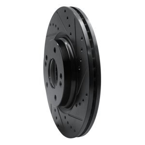 Hyundai Kona Brake Rotor (1) - Front Right - R1 Concepts - Drilled & Slotted - Black - `20-`25